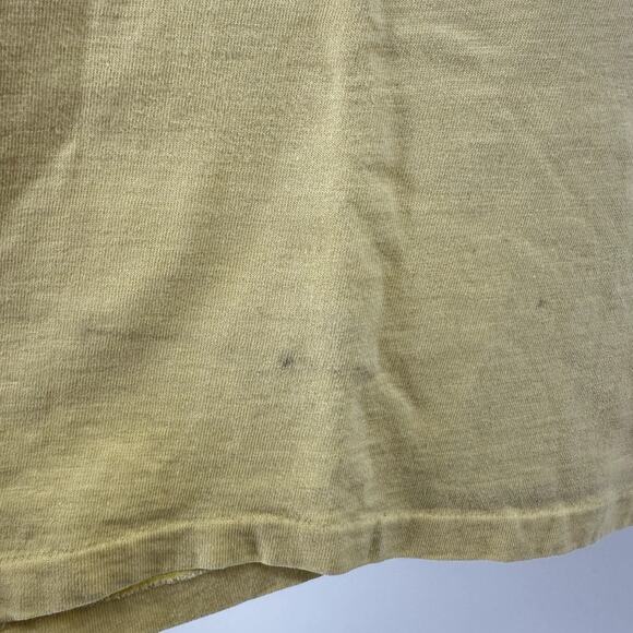 Vintage Stedman Kansas T-Shirt Super Hi-cru 80s Graphic 100% Cotton Yellow M - Picture 4 of 6